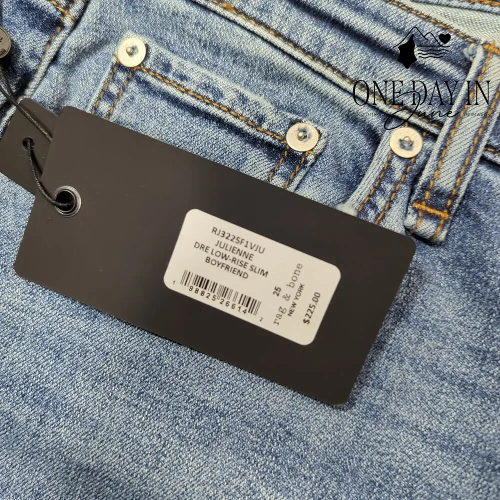 Rag & Bone The Dre Low Rise Slim Boyfriend Jeans Julienne NWT Size 0 (25)